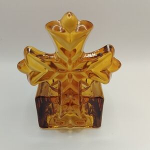 Briarwood Home Collection Amber Glass Cross Votive 4" Tall